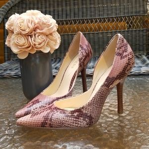 Guess Carrie Mauve Snakeskin Stiletto Heels